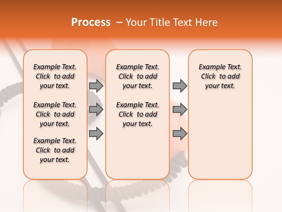 Telephone Receiver And Cord, Isolated On White Background PowerPoint Template