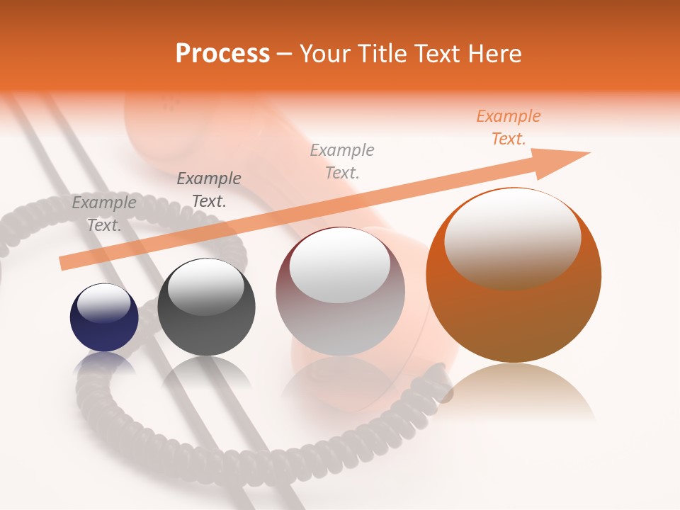 Telephone Receiver And Cord, Isolated On White Background PowerPoint Template