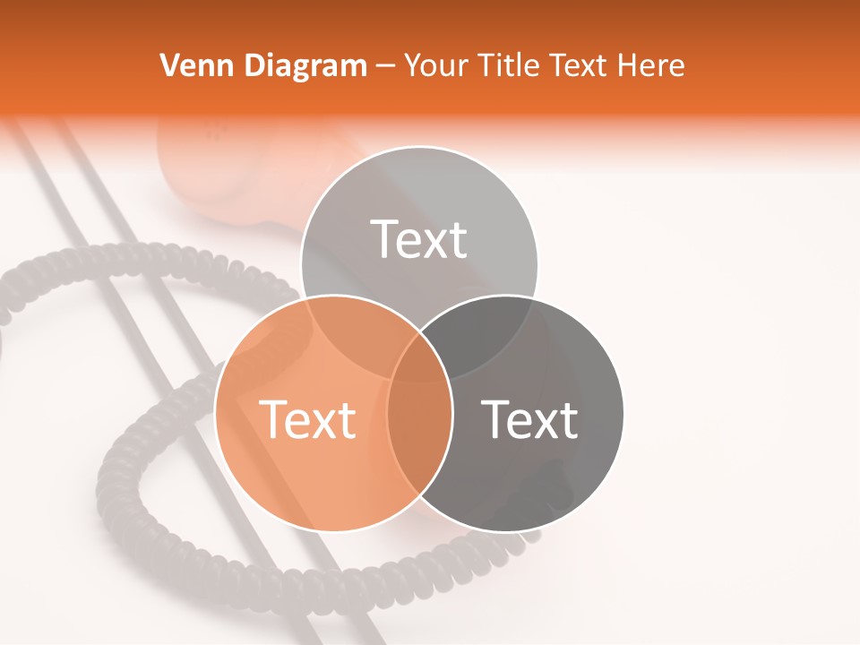 Telephone Receiver And Cord, Isolated On White Background PowerPoint Template