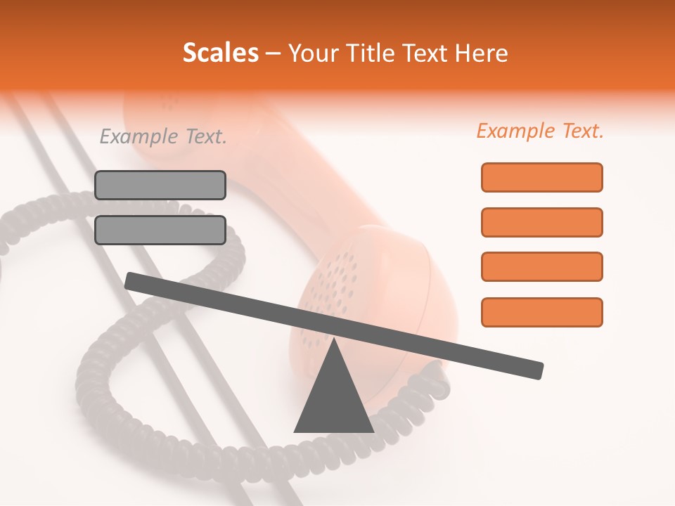 Telephone Receiver And Cord, Isolated On White Background PowerPoint Template