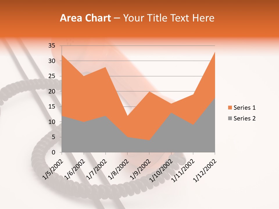 Telephone Receiver And Cord, Isolated On White Background PowerPoint Template
