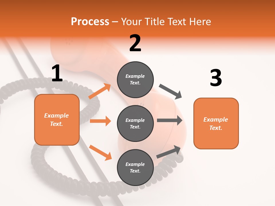 Telephone Receiver And Cord, Isolated On White Background PowerPoint Template