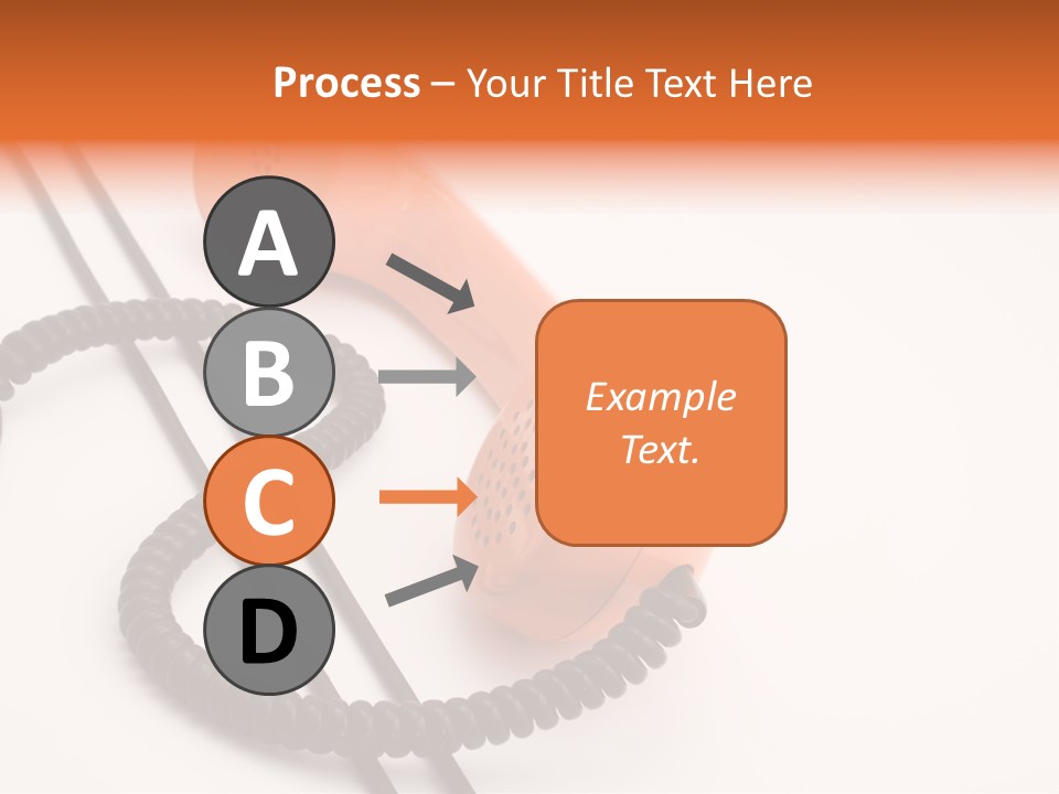 Telephone Receiver And Cord, Isolated On White Background PowerPoint Template