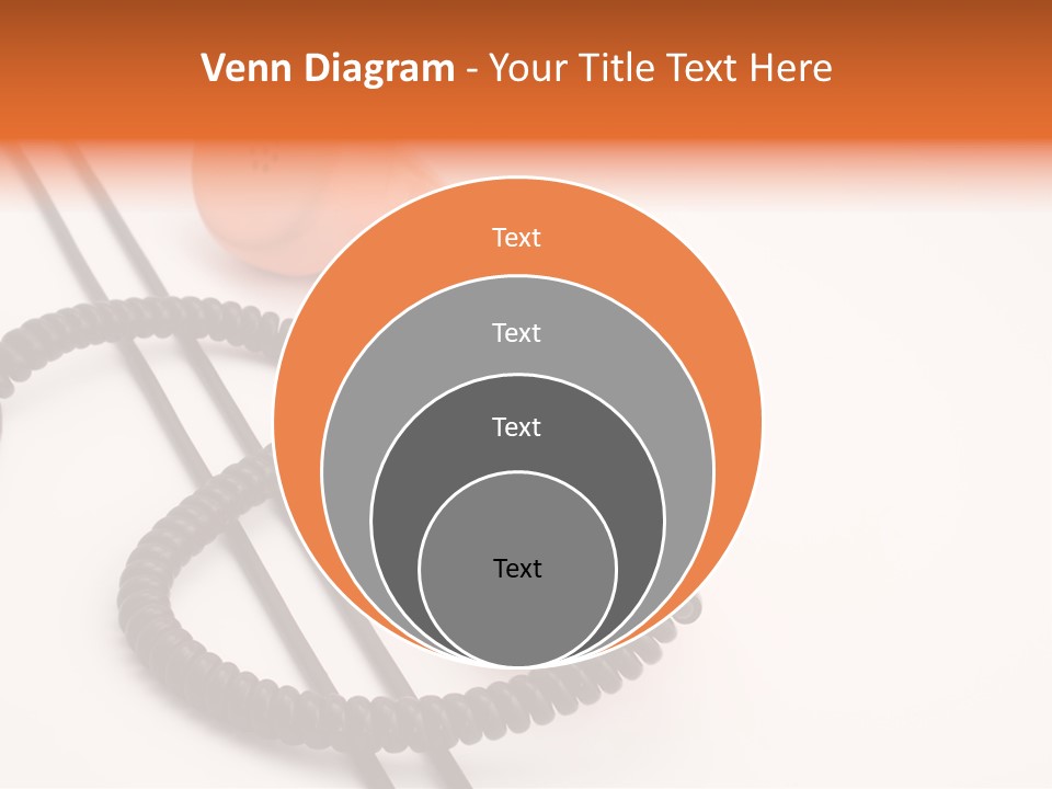 Telephone Receiver And Cord, Isolated On White Background PowerPoint Template