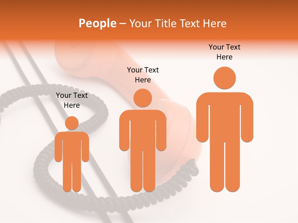 Telephone Receiver And Cord, Isolated On White Background PowerPoint Template