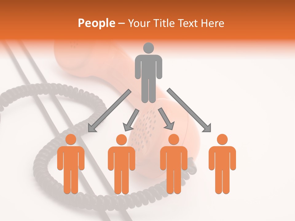 Telephone Receiver And Cord, Isolated On White Background PowerPoint Template