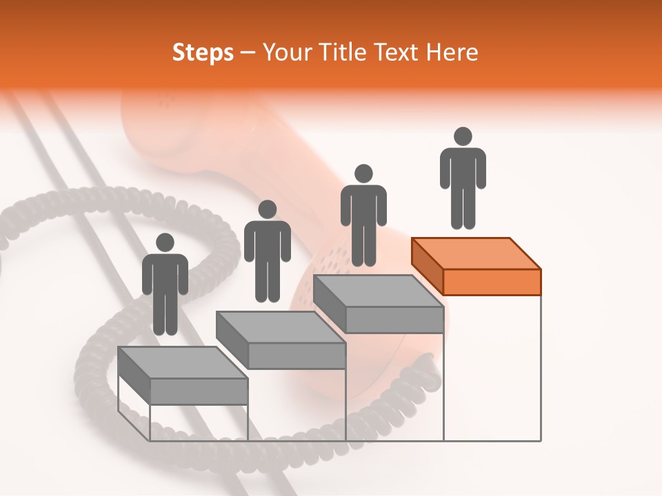 Telephone Receiver And Cord, Isolated On White Background PowerPoint Template