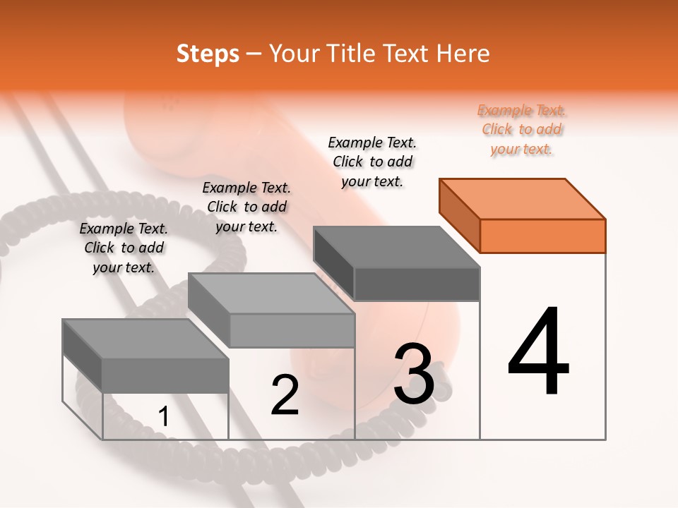 Telephone Receiver And Cord, Isolated On White Background PowerPoint Template