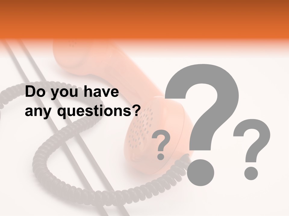 Telephone Receiver And Cord, Isolated On White Background PowerPoint Template