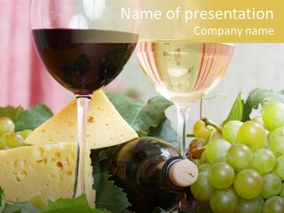 Wine And Cheese Still Life PowerPoint Template