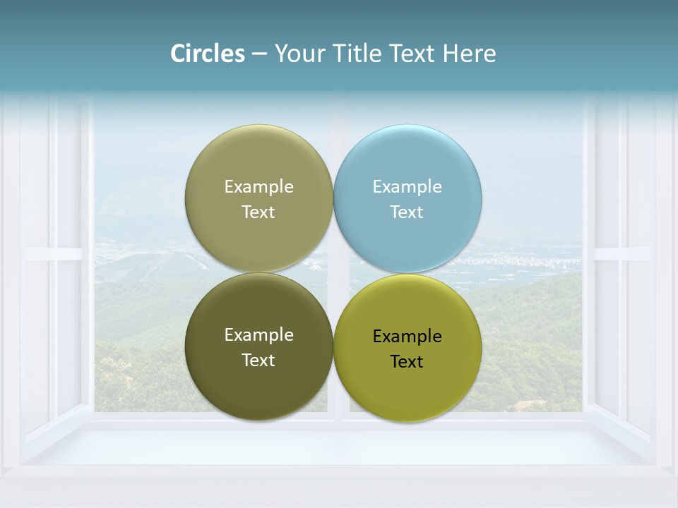 The Nature Behind A Window 3D Render With Inserted Photo PowerPoint Template