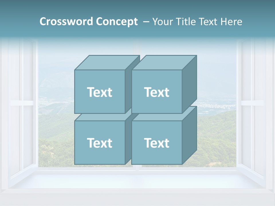 The Nature Behind A Window 3D Render With Inserted Photo PowerPoint Template