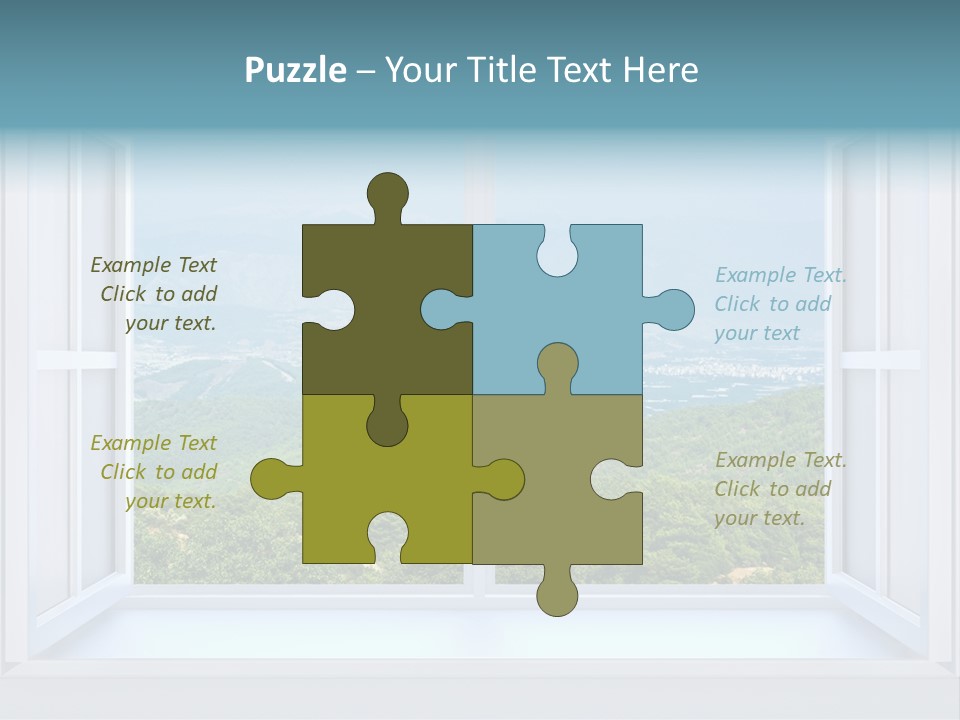 The Nature Behind A Window 3D Render With Inserted Photo PowerPoint Template