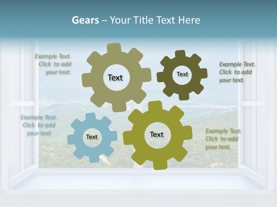 The Nature Behind A Window 3D Render With Inserted Photo PowerPoint Template