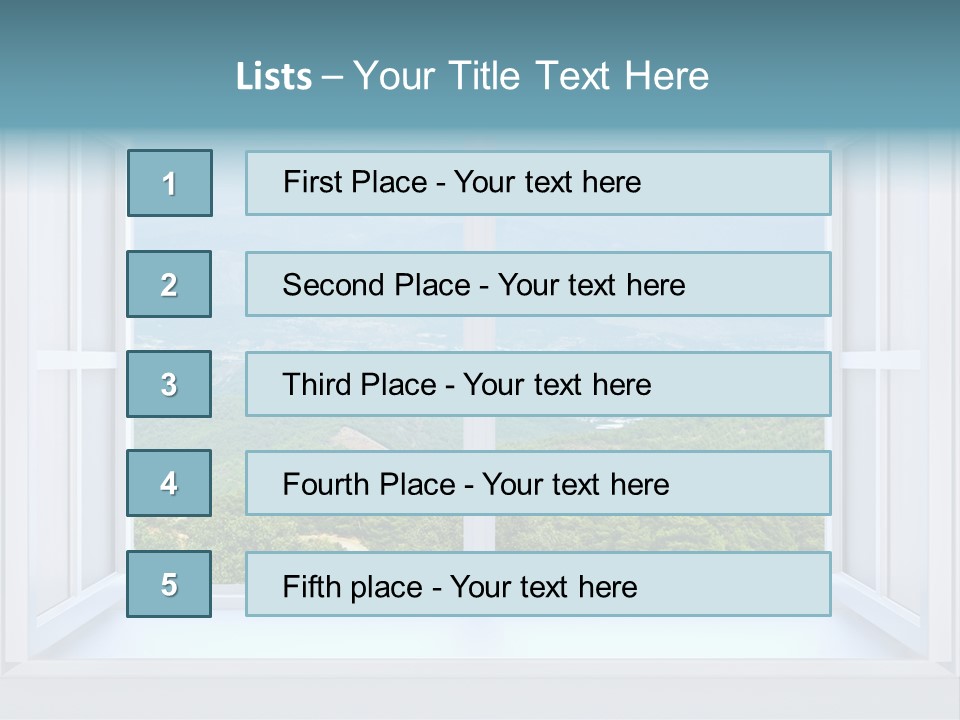 The Nature Behind A Window 3D Render With Inserted Photo PowerPoint Template