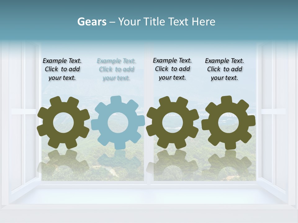 The Nature Behind A Window 3D Render With Inserted Photo PowerPoint Template