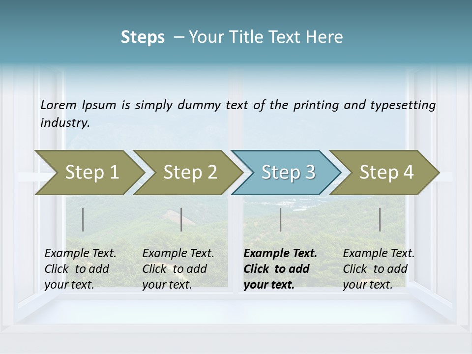 The Nature Behind A Window 3D Render With Inserted Photo PowerPoint Template