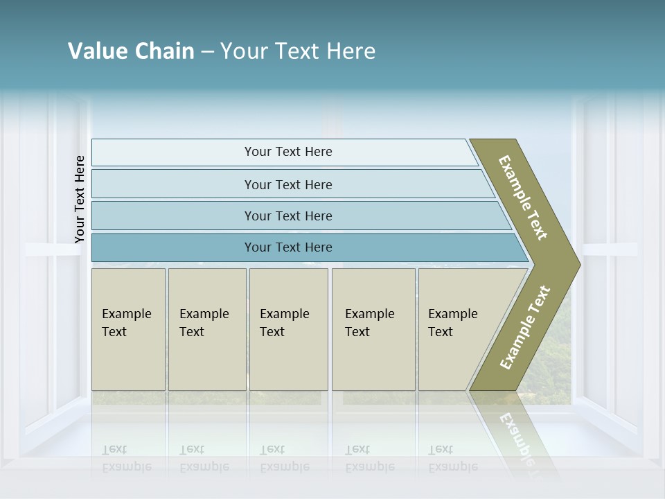 The Nature Behind A Window 3D Render With Inserted Photo PowerPoint Template
