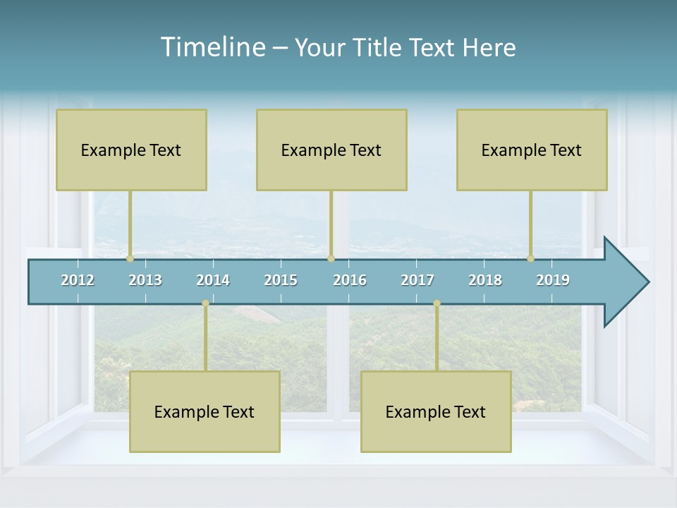 The Nature Behind A Window 3D Render With Inserted Photo PowerPoint Template