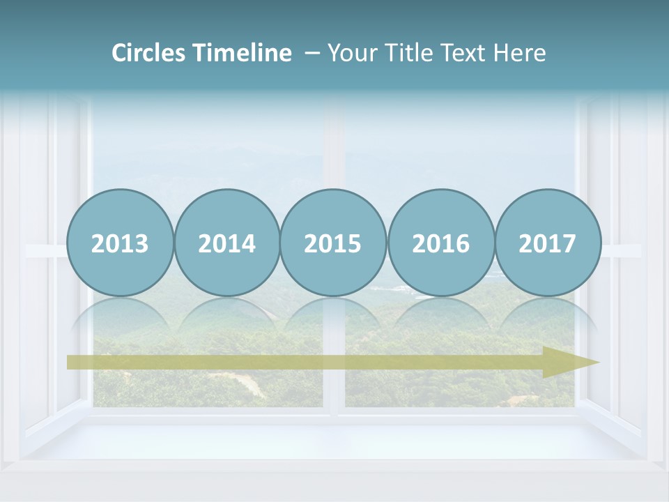 The Nature Behind A Window 3D Render With Inserted Photo PowerPoint Template