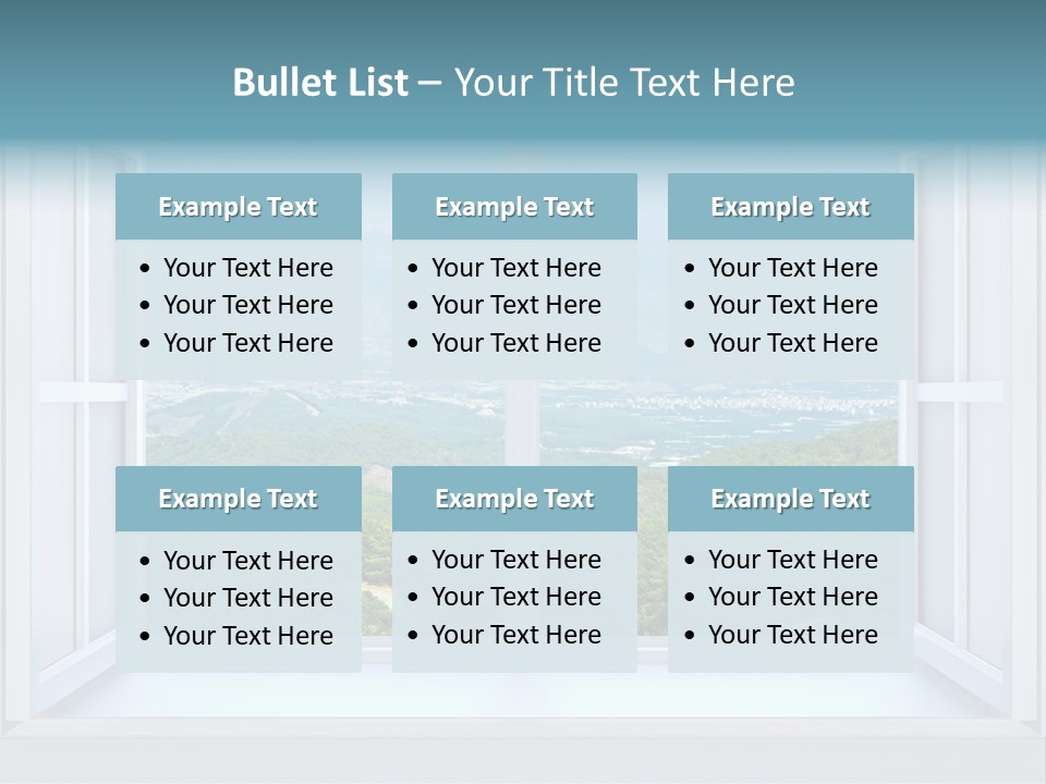 The Nature Behind A Window 3D Render With Inserted Photo PowerPoint Template