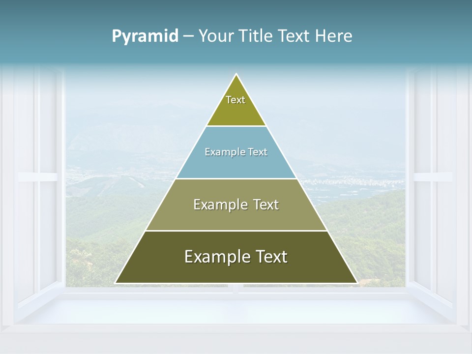 The Nature Behind A Window 3D Render With Inserted Photo PowerPoint Template