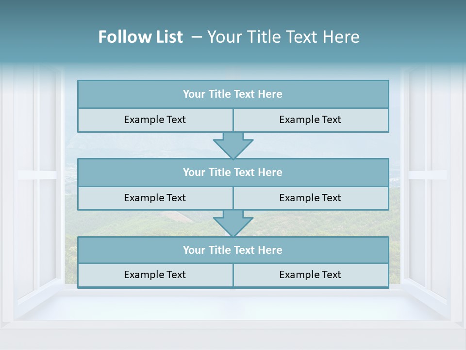 The Nature Behind A Window 3D Render With Inserted Photo PowerPoint Template