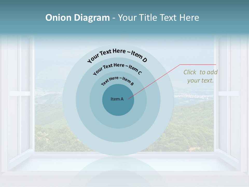 The Nature Behind A Window 3D Render With Inserted Photo PowerPoint Template