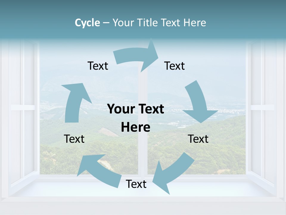 The Nature Behind A Window 3D Render With Inserted Photo PowerPoint Template