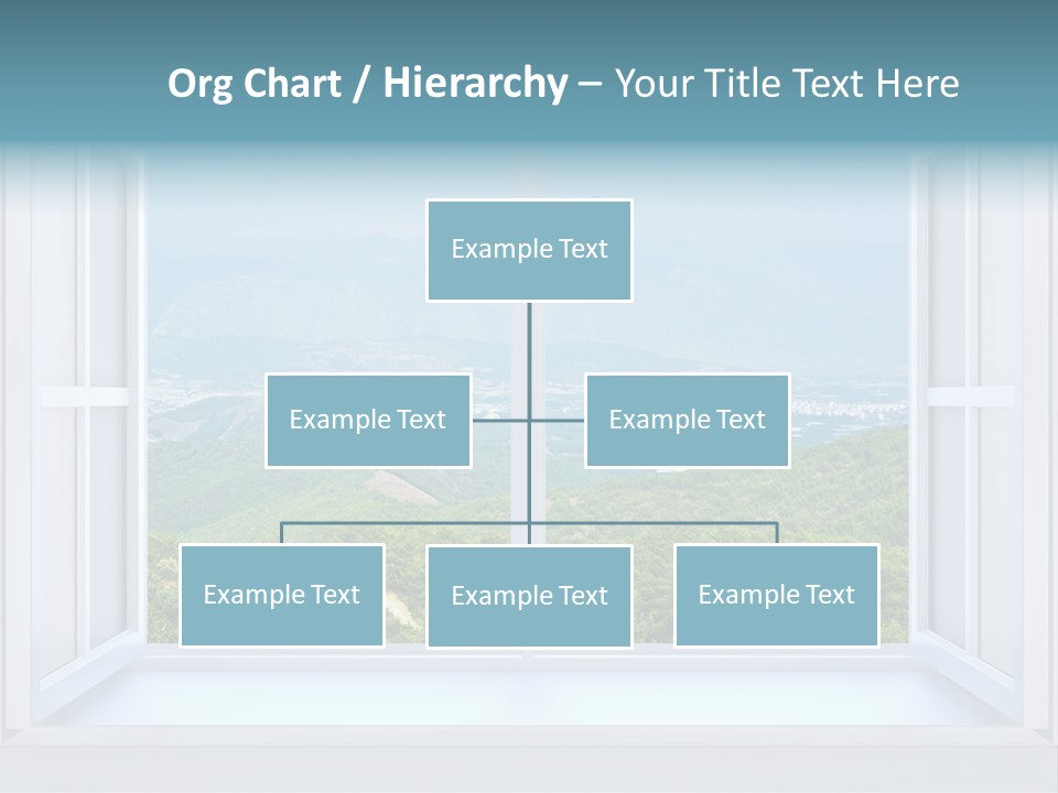 The Nature Behind A Window 3D Render With Inserted Photo PowerPoint Template