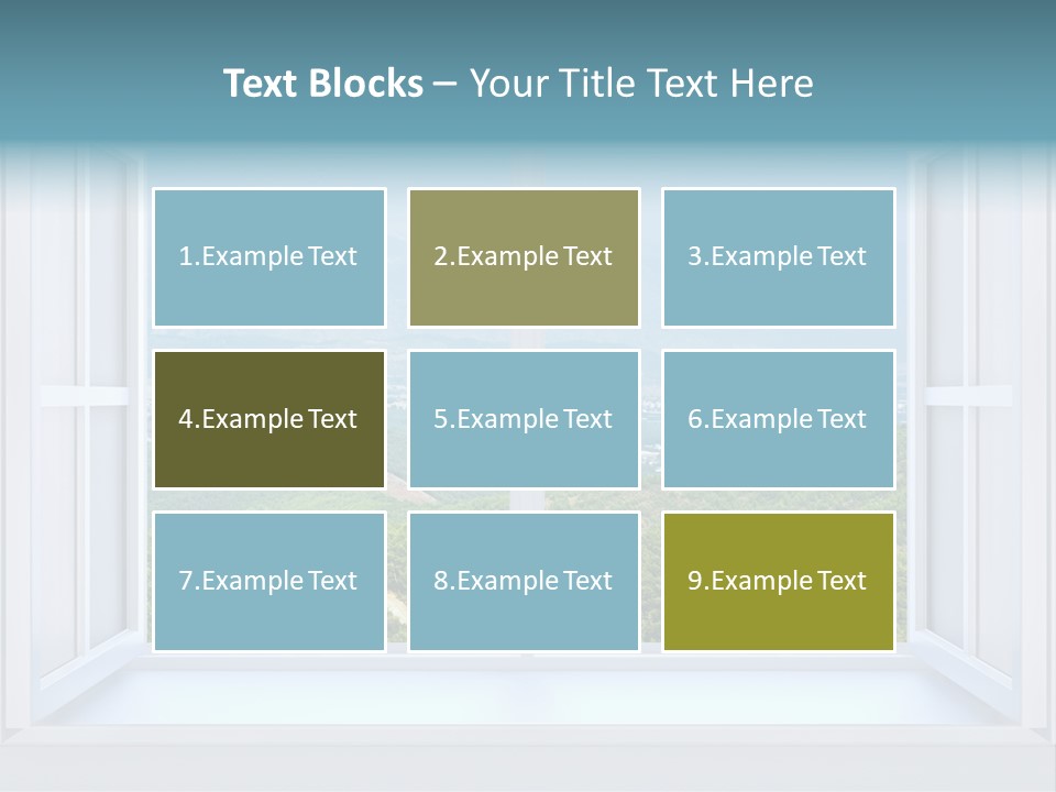 The Nature Behind A Window 3D Render With Inserted Photo PowerPoint Template