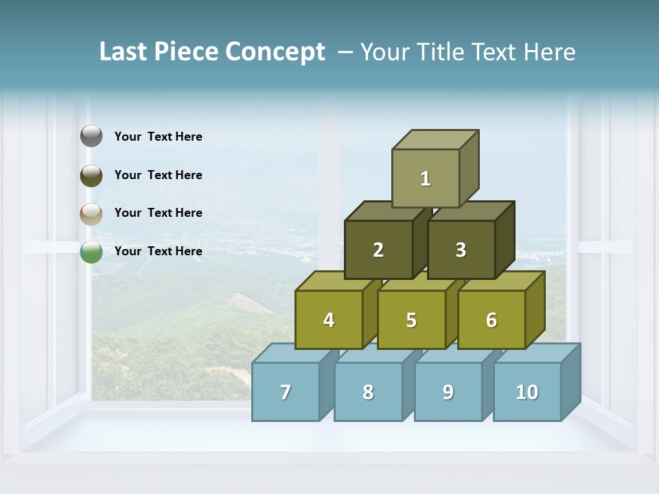 The Nature Behind A Window 3D Render With Inserted Photo PowerPoint Template