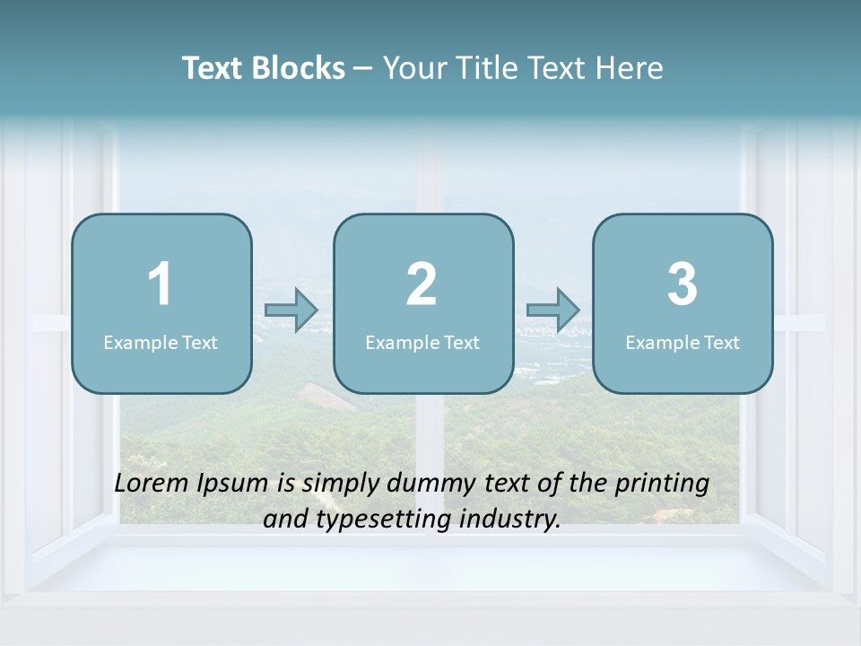 The Nature Behind A Window 3D Render With Inserted Photo PowerPoint Template