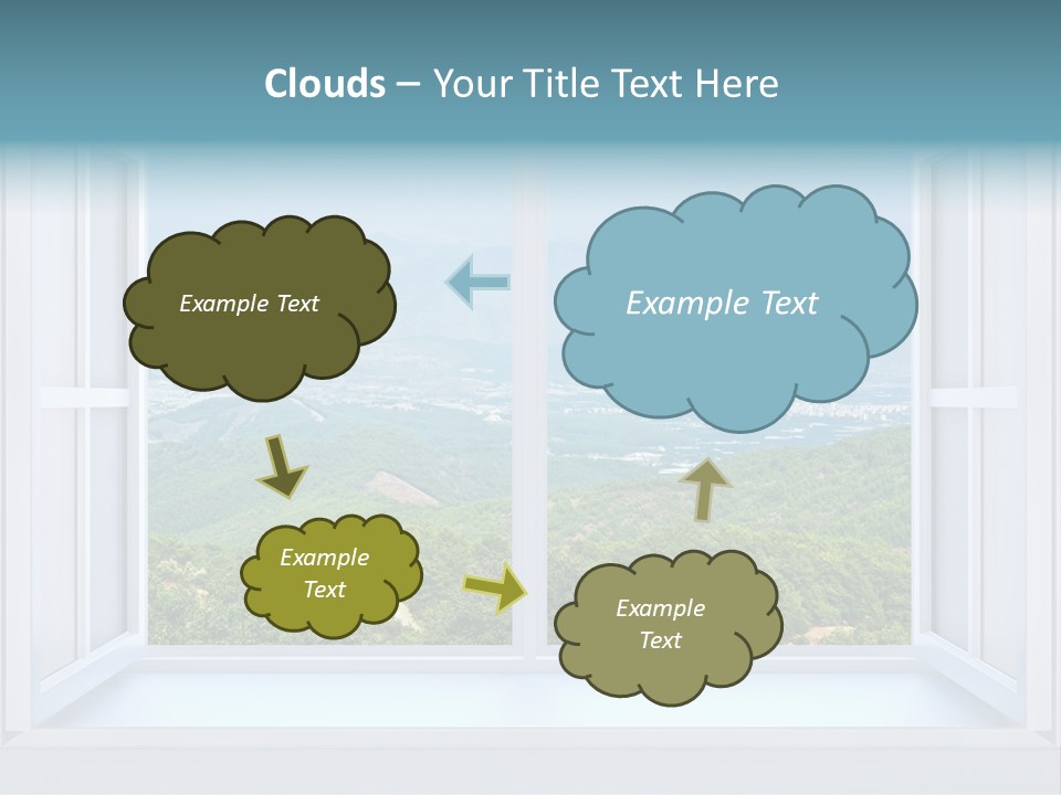 The Nature Behind A Window 3D Render With Inserted Photo PowerPoint Template