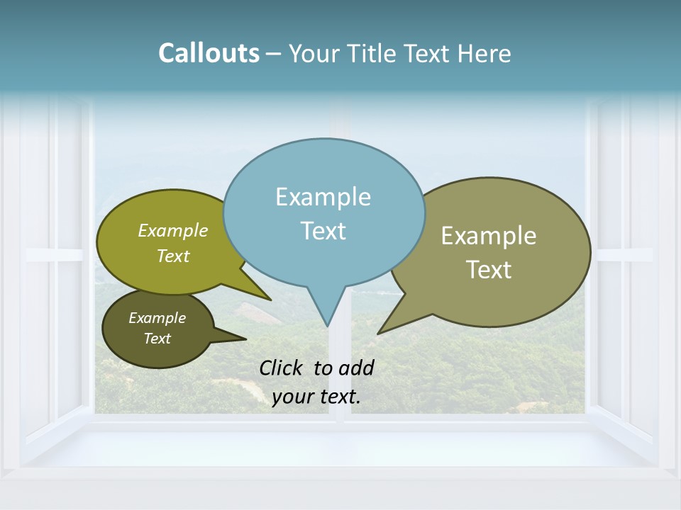 The Nature Behind A Window 3D Render With Inserted Photo PowerPoint Template