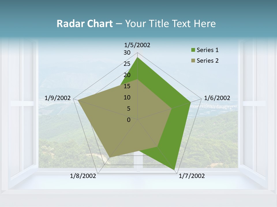 The Nature Behind A Window 3D Render With Inserted Photo PowerPoint Template
