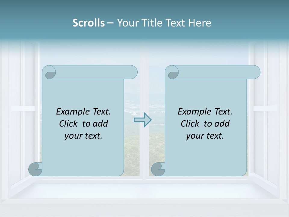 The Nature Behind A Window 3D Render With Inserted Photo PowerPoint Template