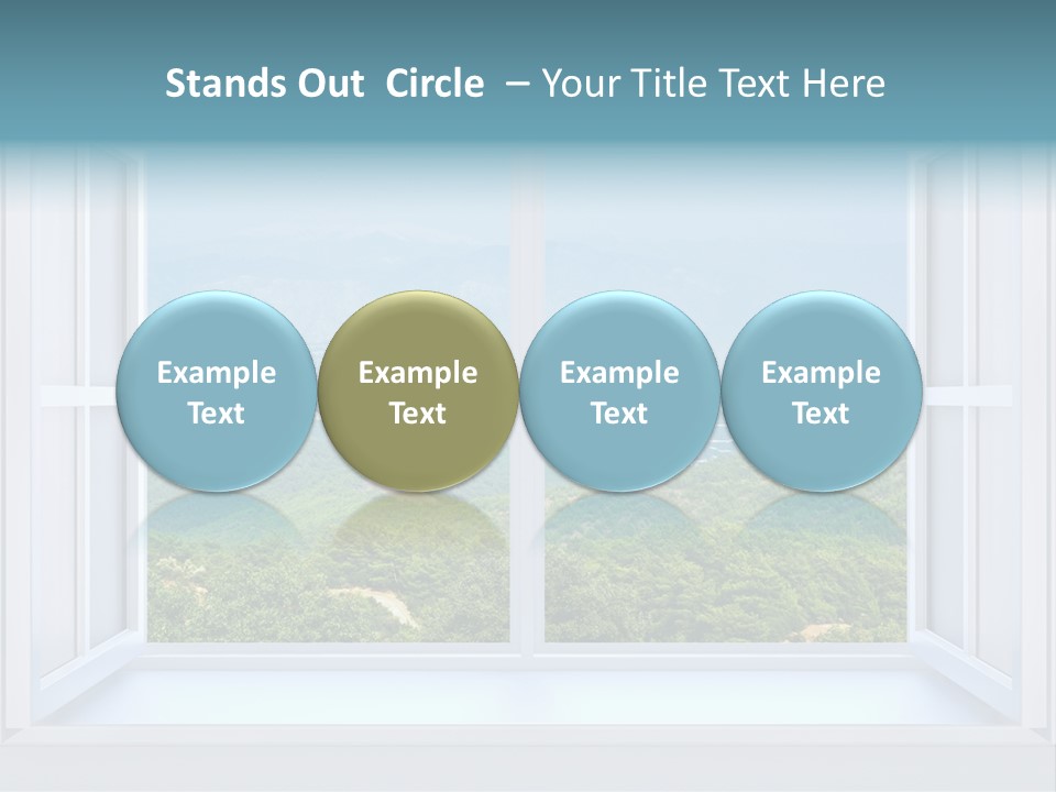 The Nature Behind A Window 3D Render With Inserted Photo PowerPoint Template