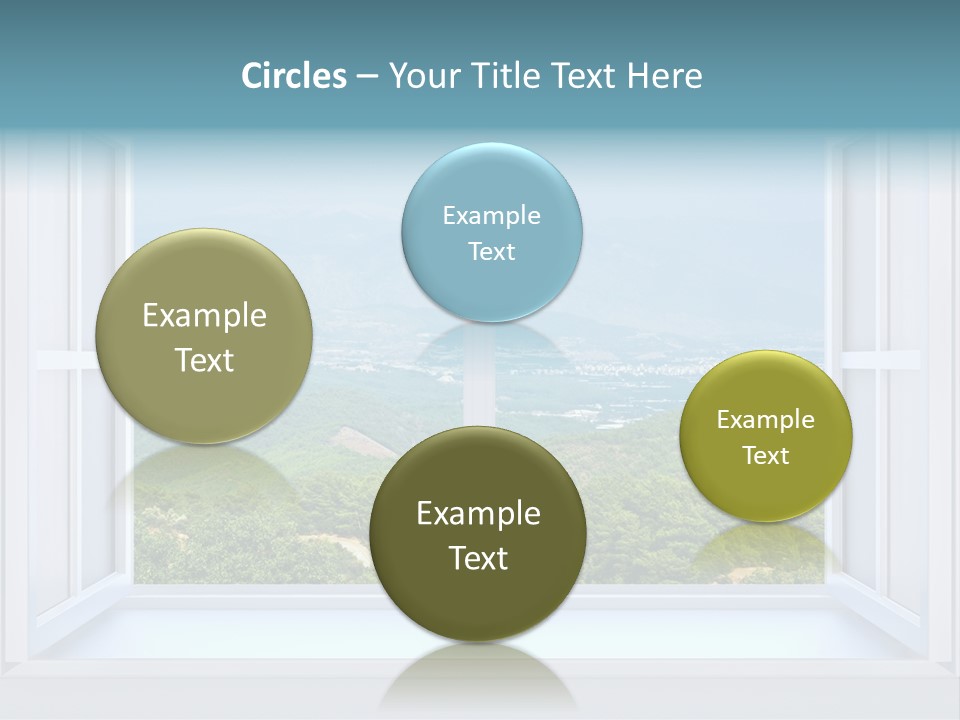 The Nature Behind A Window 3D Render With Inserted Photo PowerPoint Template