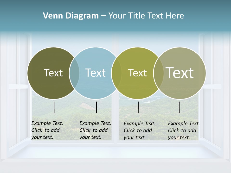 The Nature Behind A Window 3D Render With Inserted Photo PowerPoint Template