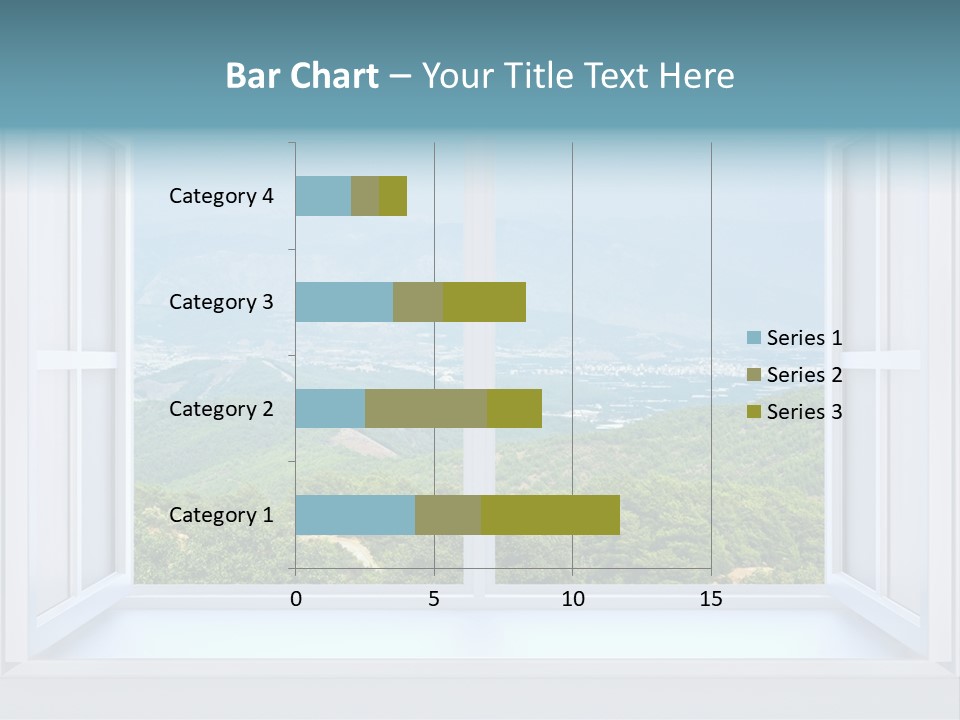 The Nature Behind A Window 3D Render With Inserted Photo PowerPoint Template
