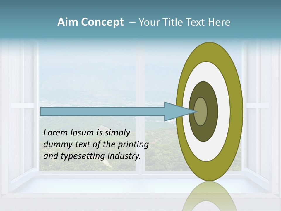 The Nature Behind A Window 3D Render With Inserted Photo PowerPoint Template