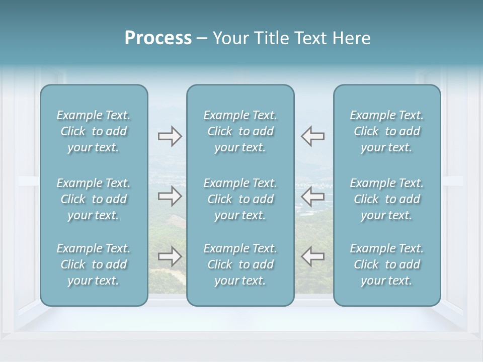 The Nature Behind A Window 3D Render With Inserted Photo PowerPoint Template