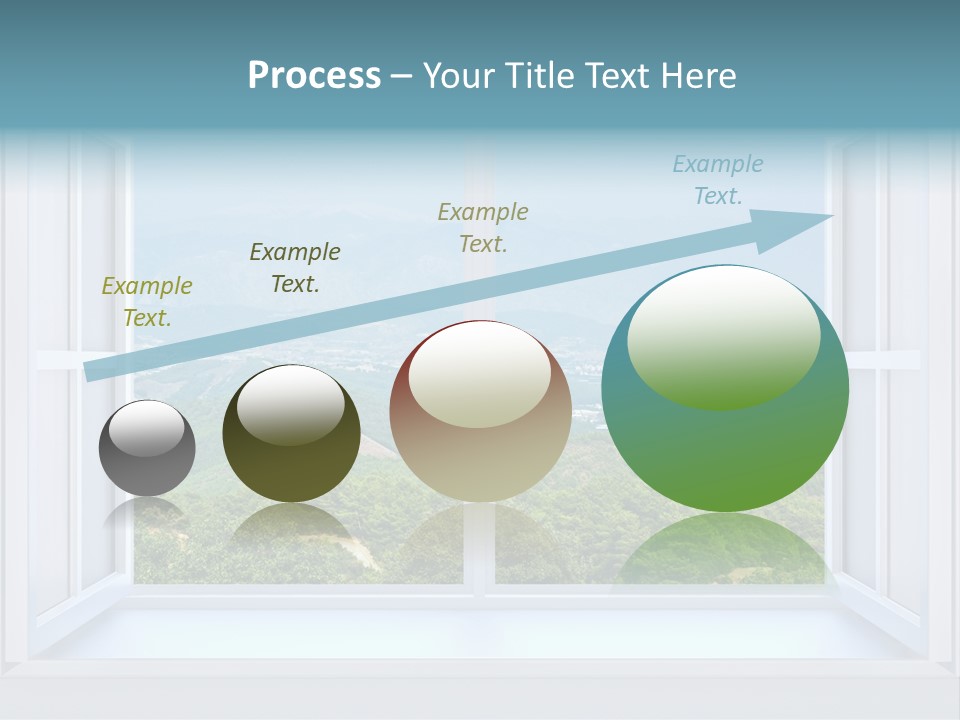 The Nature Behind A Window 3D Render With Inserted Photo PowerPoint Template