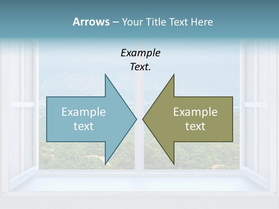 The Nature Behind A Window 3D Render With Inserted Photo PowerPoint Template