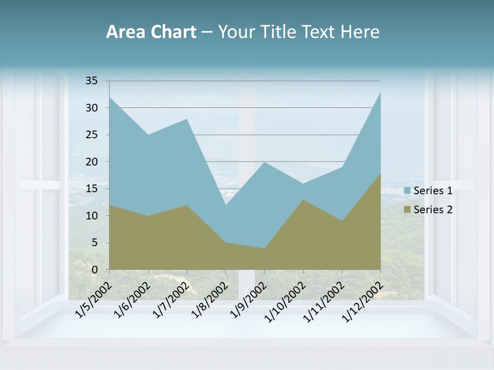The Nature Behind A Window 3D Render With Inserted Photo PowerPoint Template