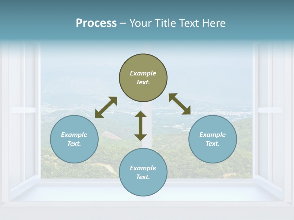 The Nature Behind A Window 3D Render With Inserted Photo PowerPoint Template