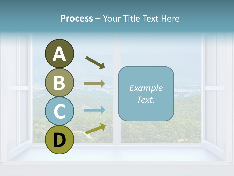 The Nature Behind A Window 3D Render With Inserted Photo PowerPoint Template
