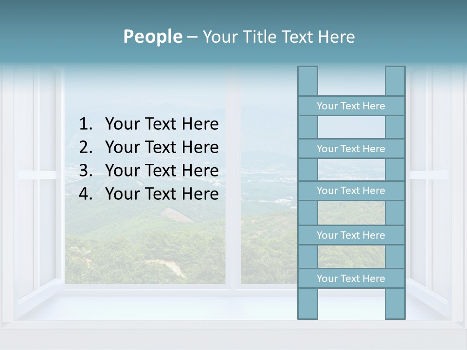The Nature Behind A Window 3D Render With Inserted Photo PowerPoint Template