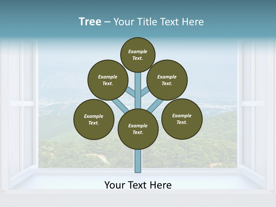 The Nature Behind A Window 3D Render With Inserted Photo PowerPoint Template